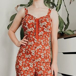 Red Floral Romper